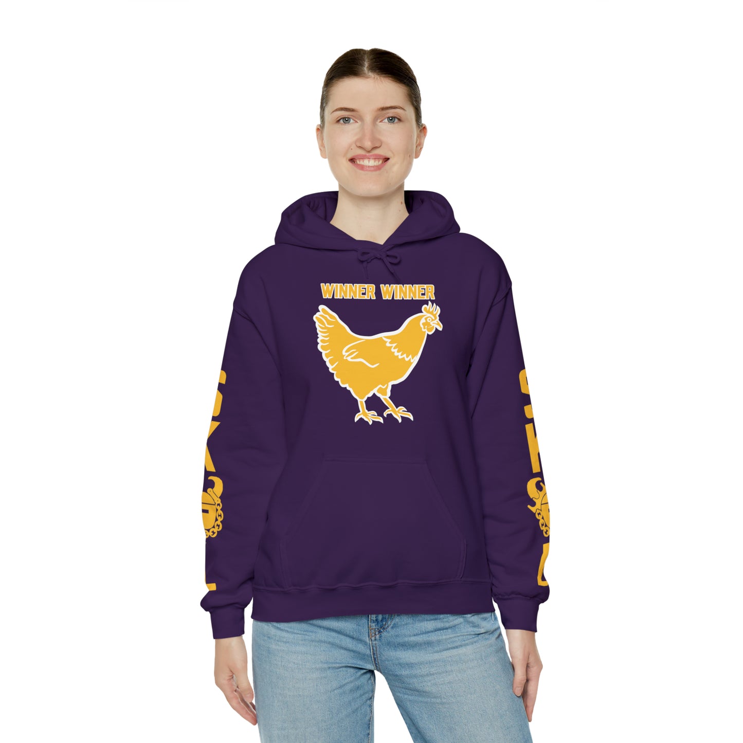 Unisex Heavy Blend™ Hooded Sweatshirt - Winner Winner Chicken Dinner + Original (Sleeves)