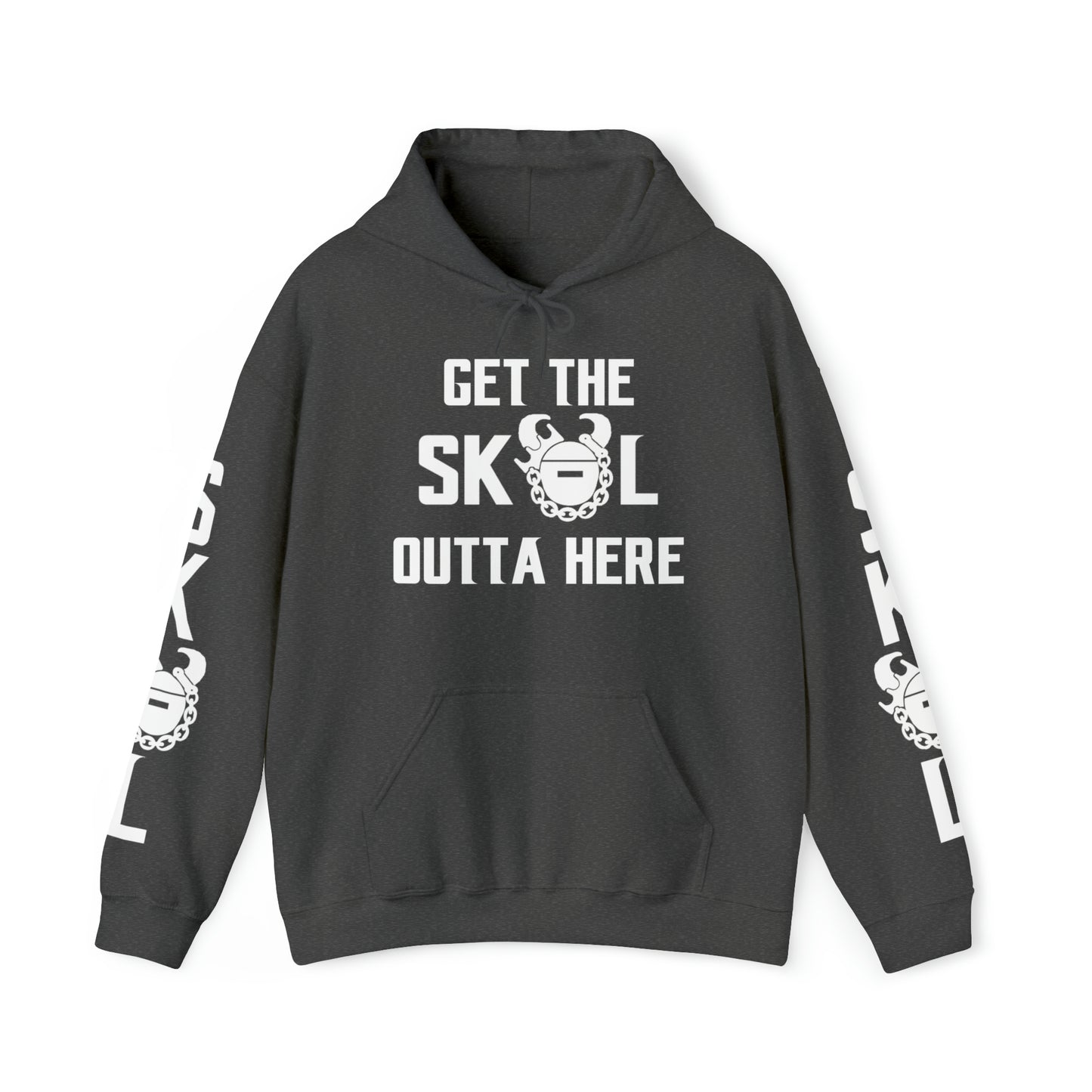 Unisex Heavy Blend™ Hooded Sweatshirt - Get OUTTA Here + Original (Sleeves)