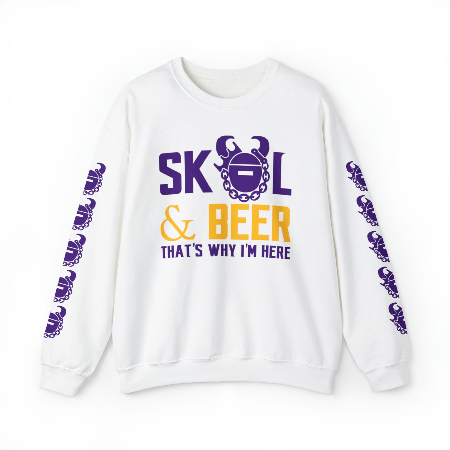 Unisex Heavy Blend™ Crewneck - & BEER + Game Day Helmet (Sleeves)