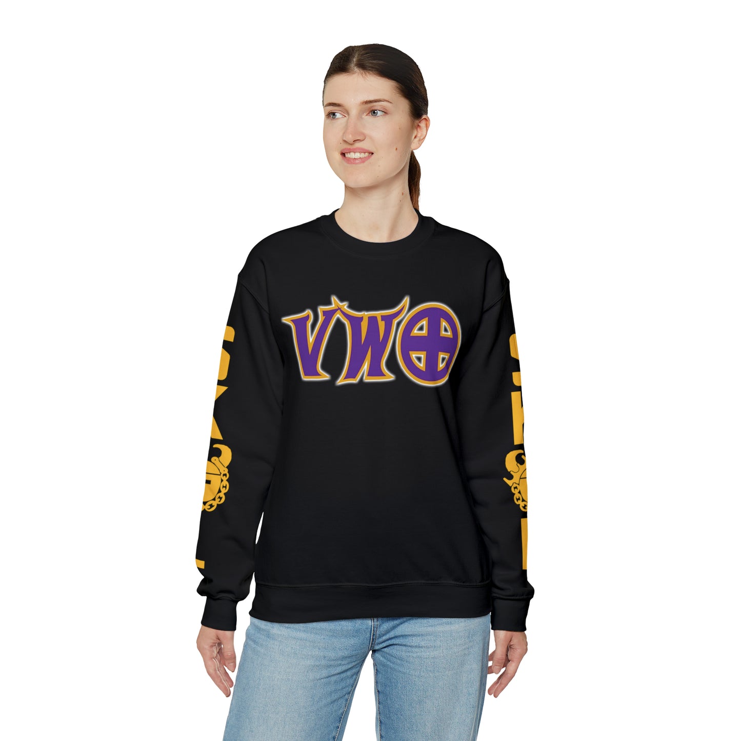 Unisex Heavy Blend™ Crewneck - V-W-O + The Original (Sleeves)