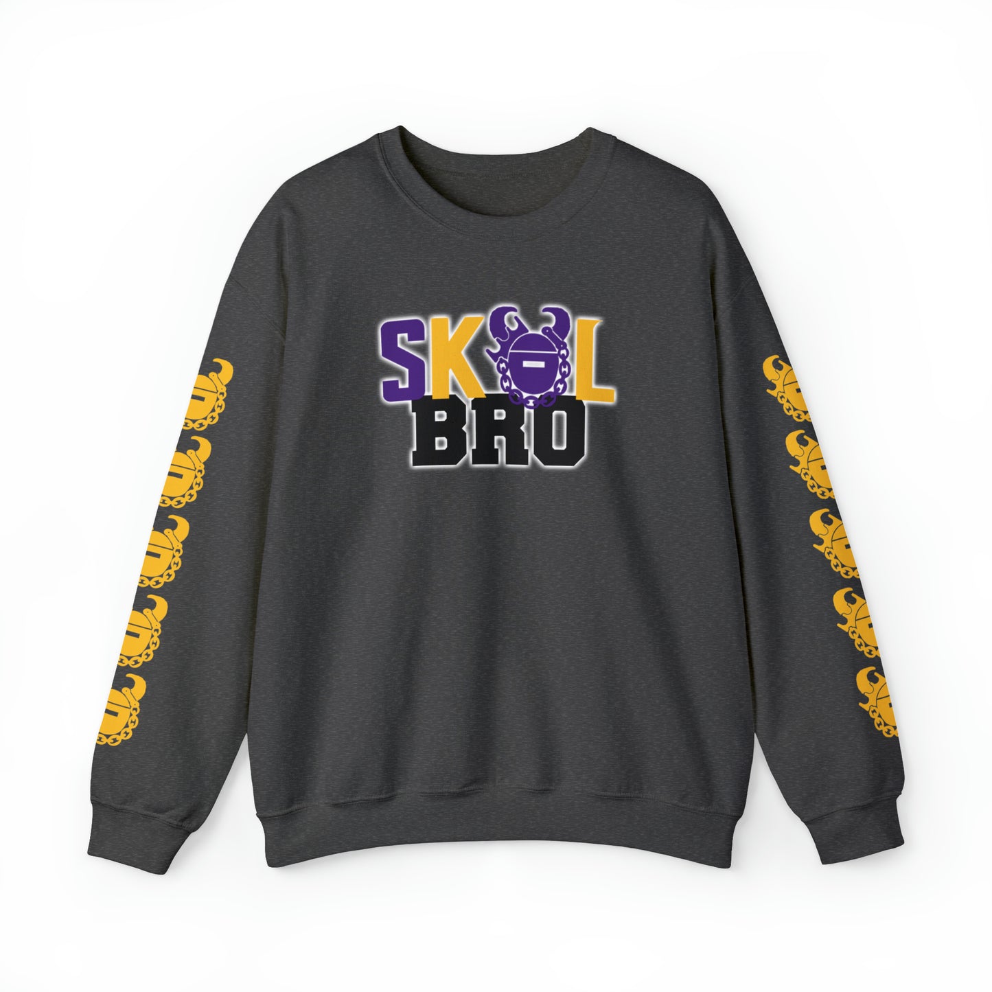 Unisex Heavy Blend™ Crewneck - BRO! + Game Day Helmet (Sleeves)