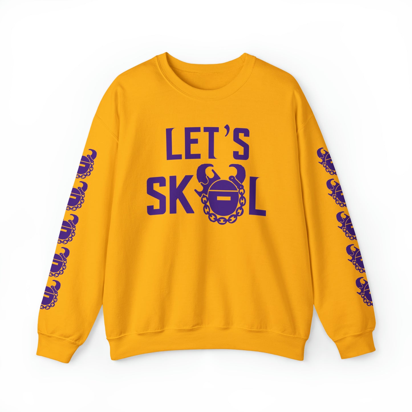 Unisex Heavy Blend™ Crewneck - Let's go! + Game Day Helmet (Sleeves)