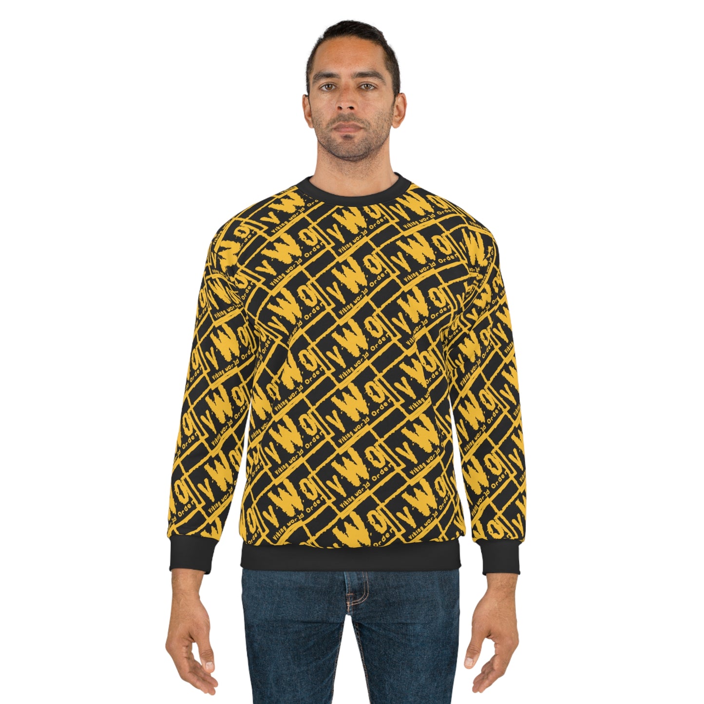 Unisex Crewneck - Black/Gold - VWO (Framed)