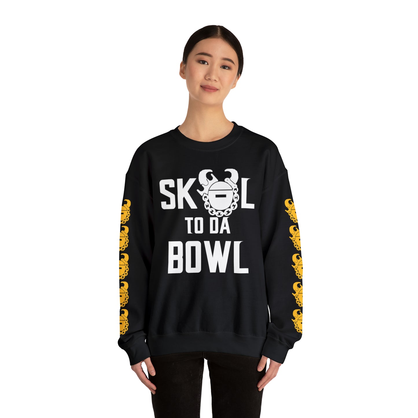 Unisex Heavy Blend™ Crewneck - to da BOWL + Game Day Helmet (Sleeves)