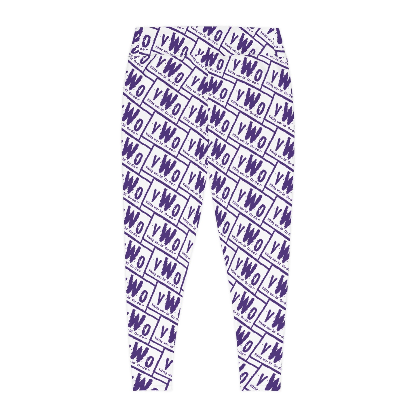 Plus Size Leggings - White/Purple - VWO