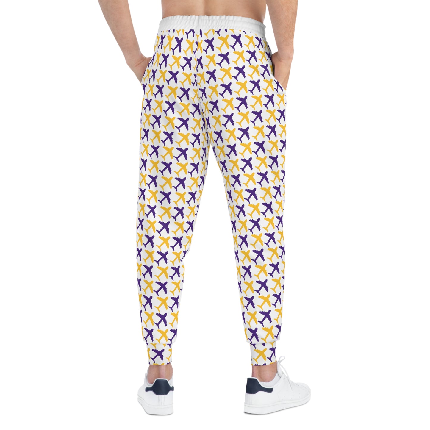 Unisex Athletic Joggers - White/Jet Planes