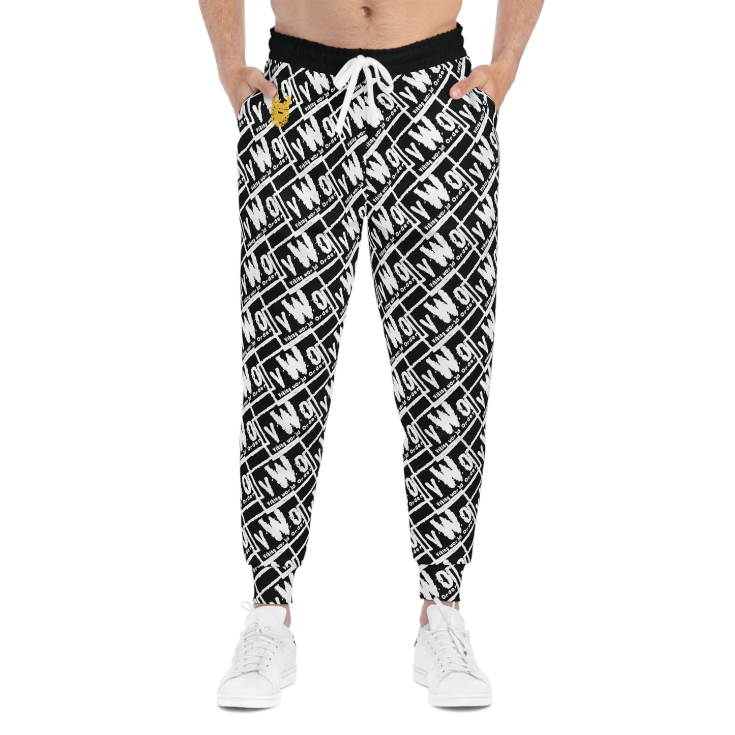 Unisex Athletic Joggers - Black/White - VWO (Framed)