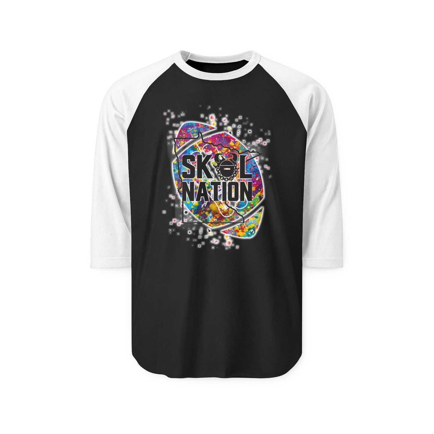 Unisex Three-Quarter Sleeve Raglan Shirt - MN Nation (Color Blast)