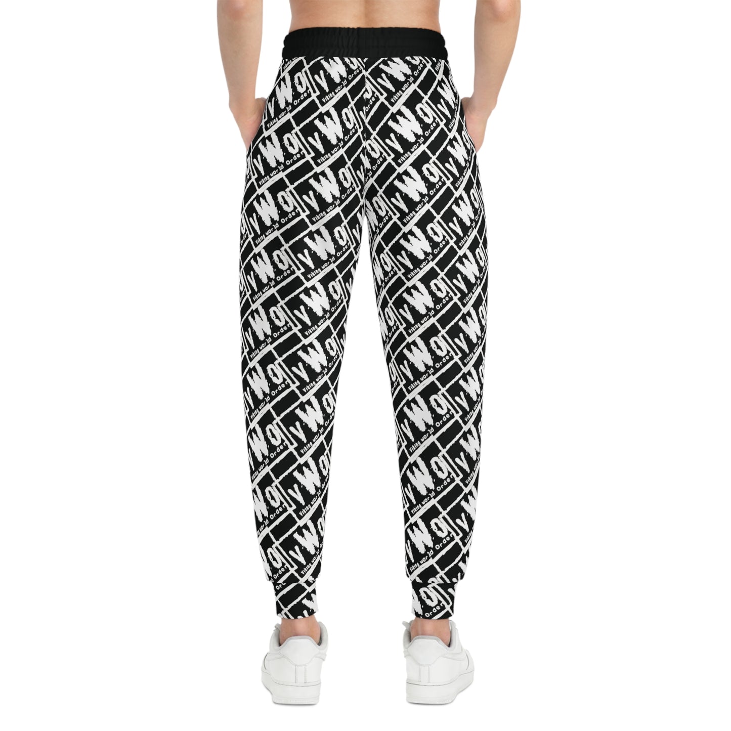Unisex Athletic Joggers - Black/White - VWO (Framed)