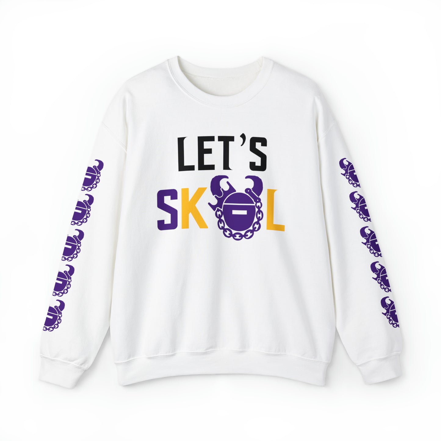 Unisex Heavy Blend™ Crewneck - Let's go! + Game Day Helmet (Sleeves)