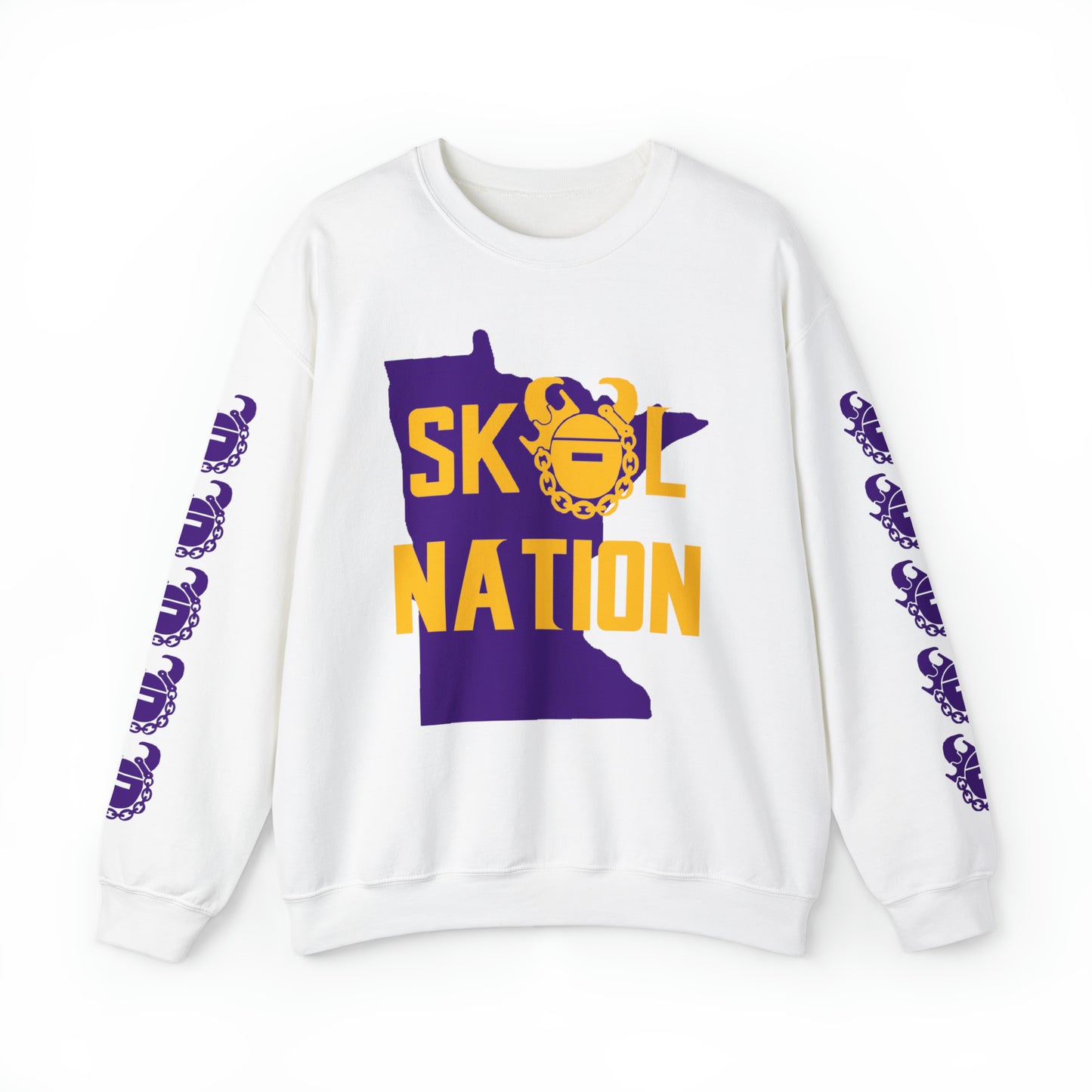 Unisex Heavy Blend™ Crewneck - MN Nation + Game Day Helmet (Sleeves)