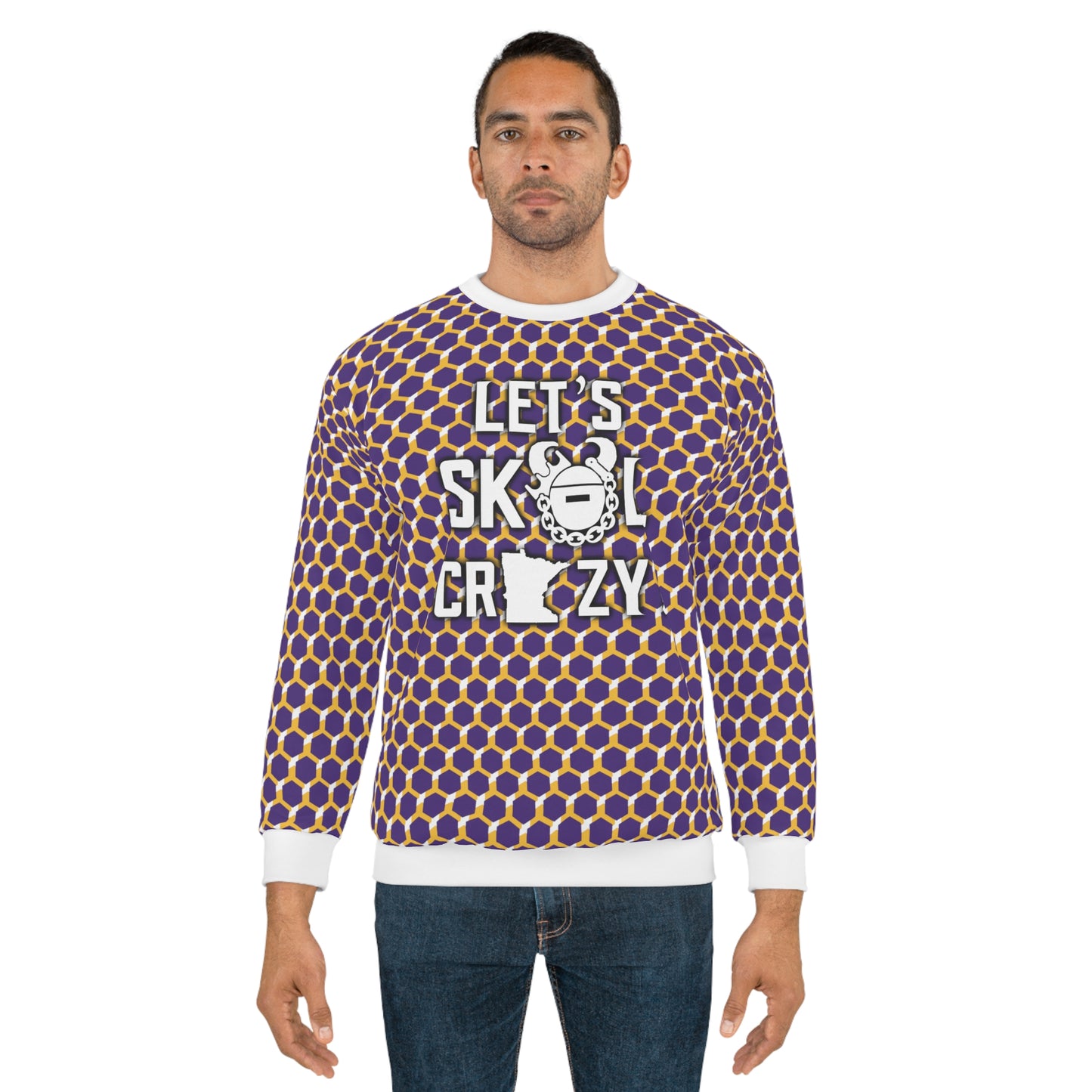 Unisex Crewneck - Purple/Gold Hex - Let's go Crazy!