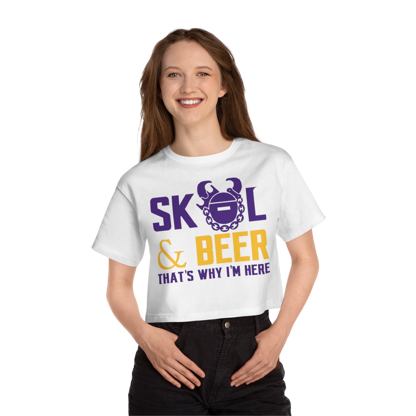Women's Champion Heritage Cropped Top - & BEER