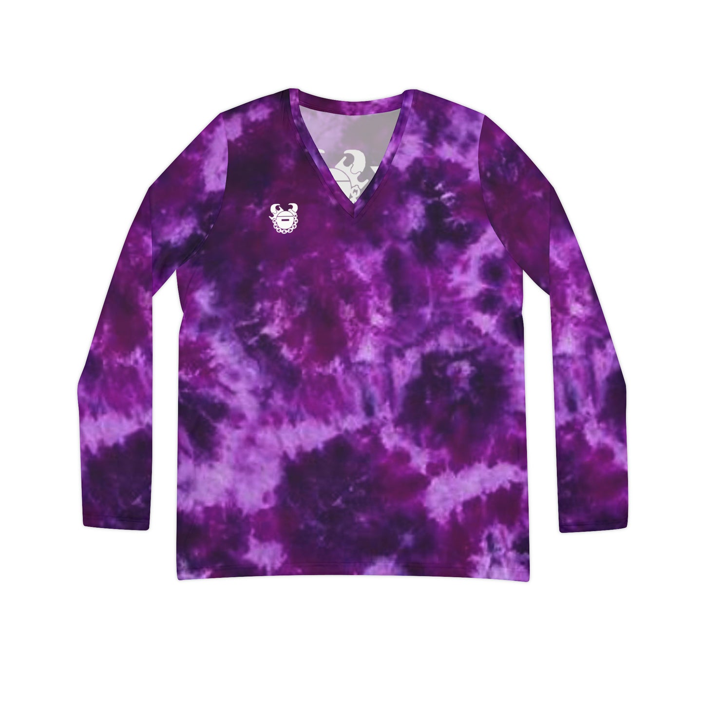 Women's Long Sleeve V-neck Shirt - Purple Tie-Dye - The Original