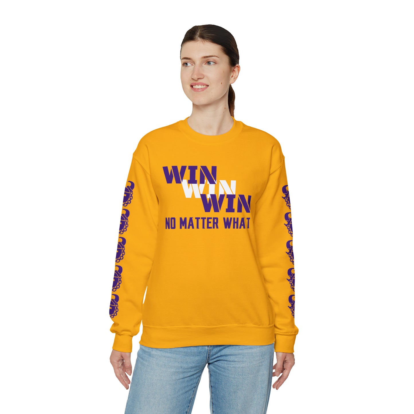 Unisex Heavy Blend™ Crewneck - No Matter What + Game Day Helmet (Sleeves)