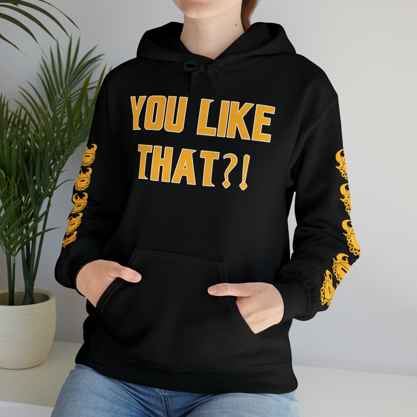 Unisex Heavy Blend™ Hooded Sweatshirt - YOU LIKE THAT?! + Game Day Helmet (Sleeves)