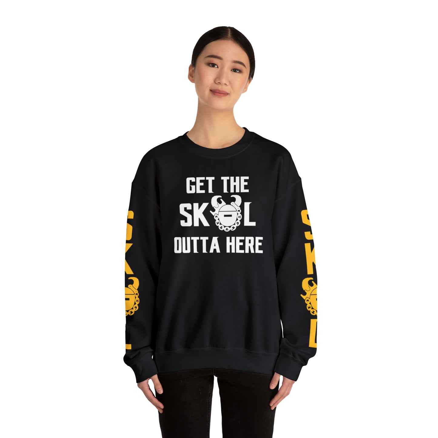 Unisex Heavy Blend™ Crewneck - Get OUTTA Here + The Original (Sleeves)