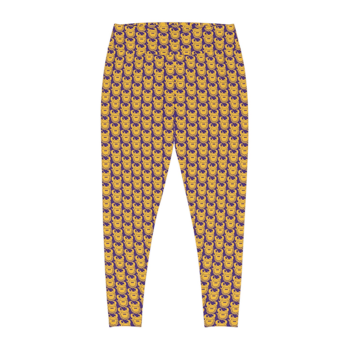 Plus Size Leggings - Purple/Gold Helmets