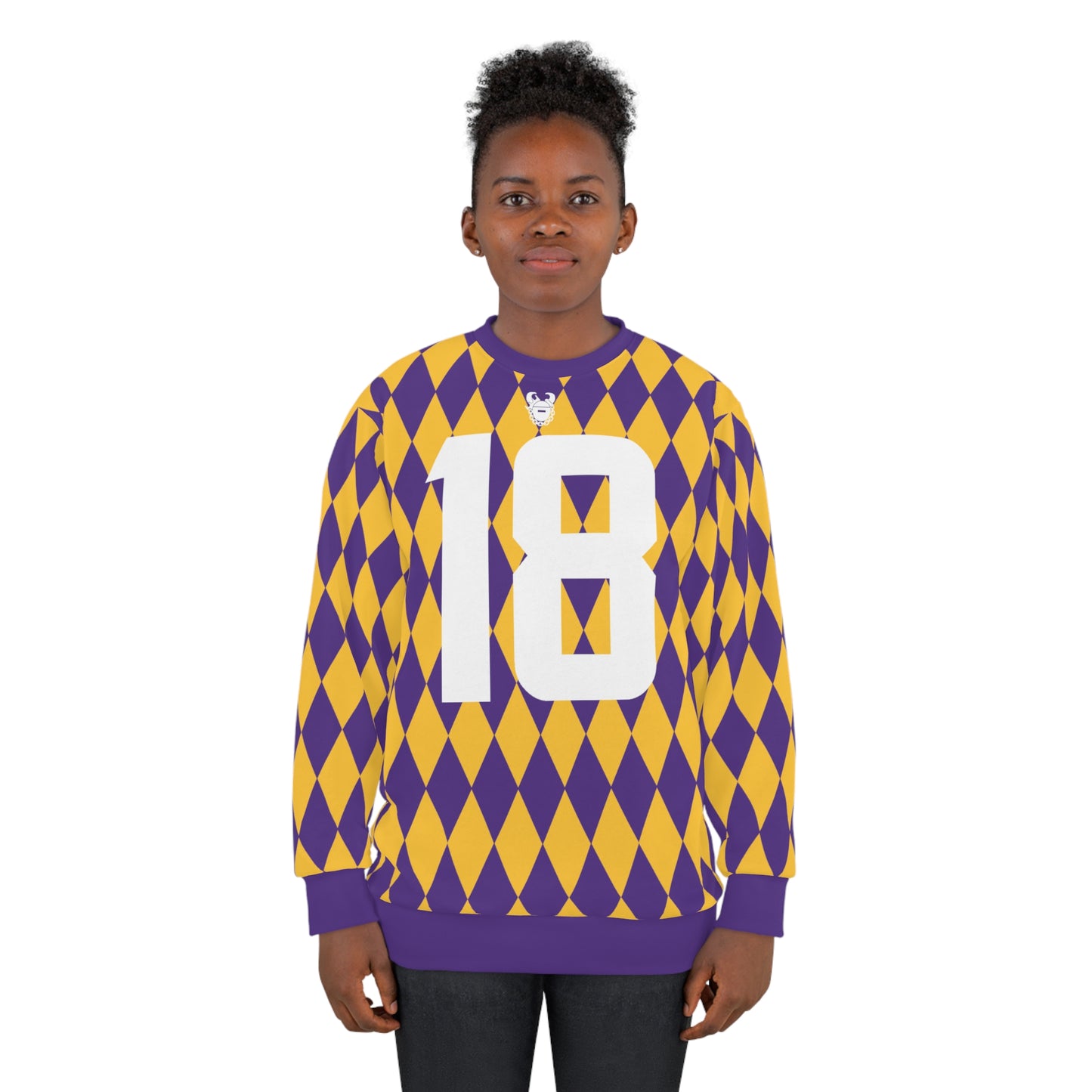 Unisex Crewneck - Purple/Gold Diamonds - Jersey #18