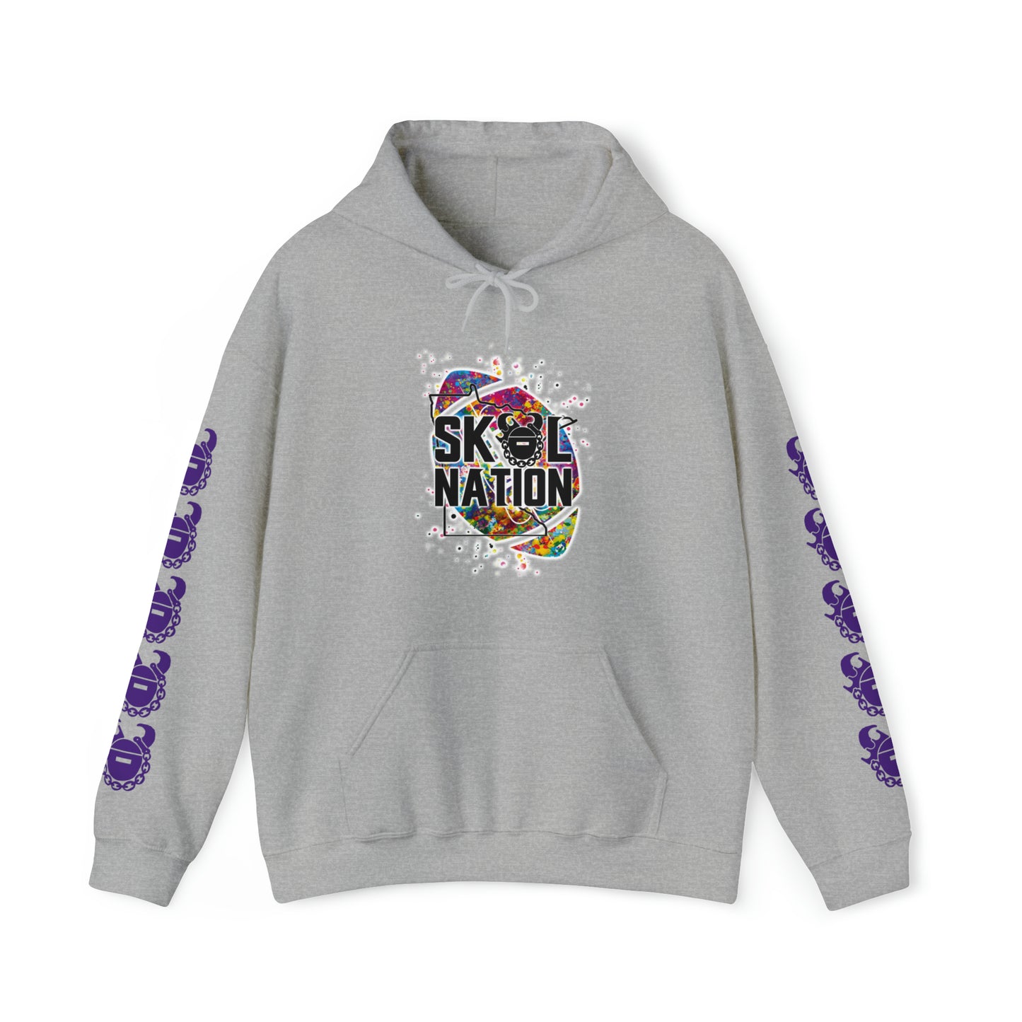 Unisex Heavy Blend™ Hooded Sweatshirt - MN Nation (Color Blast) + Game Day Helmet (Sleeves)