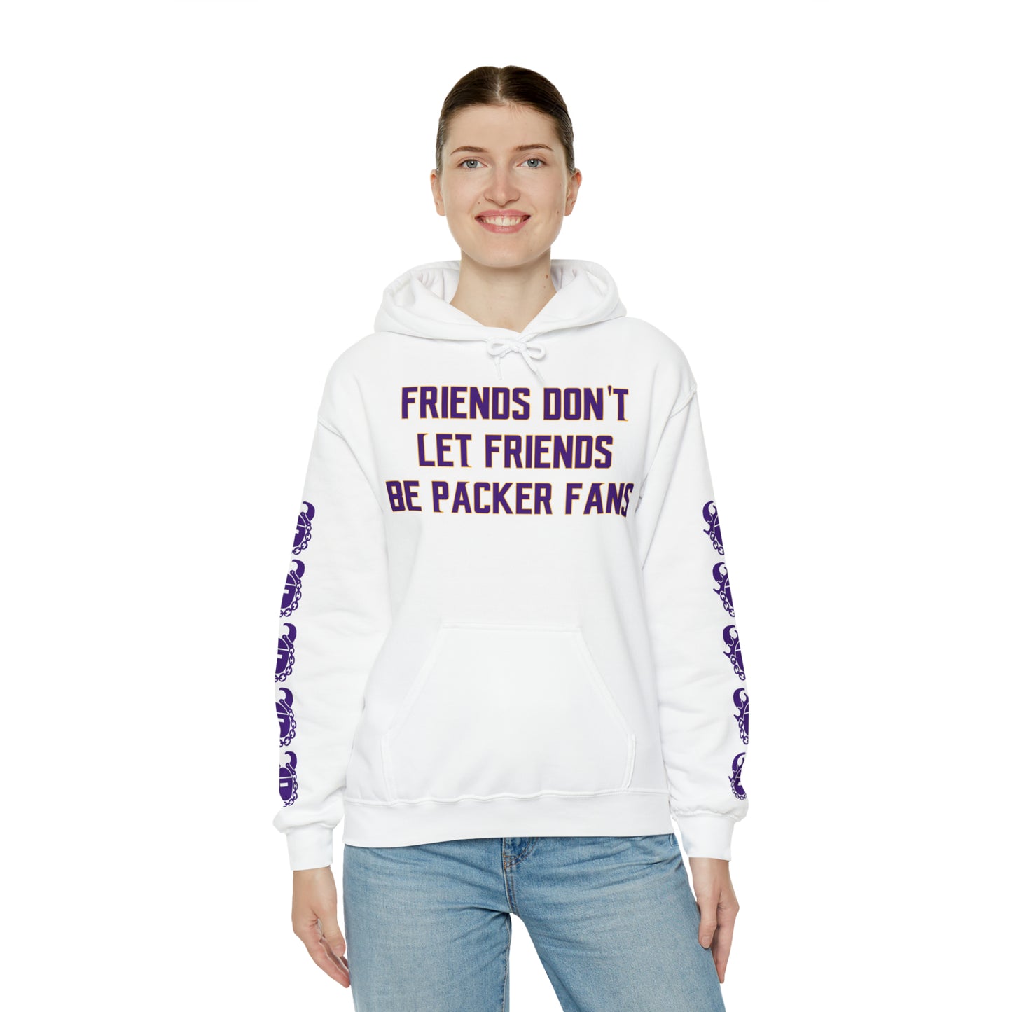 Unisex Heavy Blend™ Hooded Sweatshirt - Friends Don't Let Friends + Game Day Helmet (Sleeves)