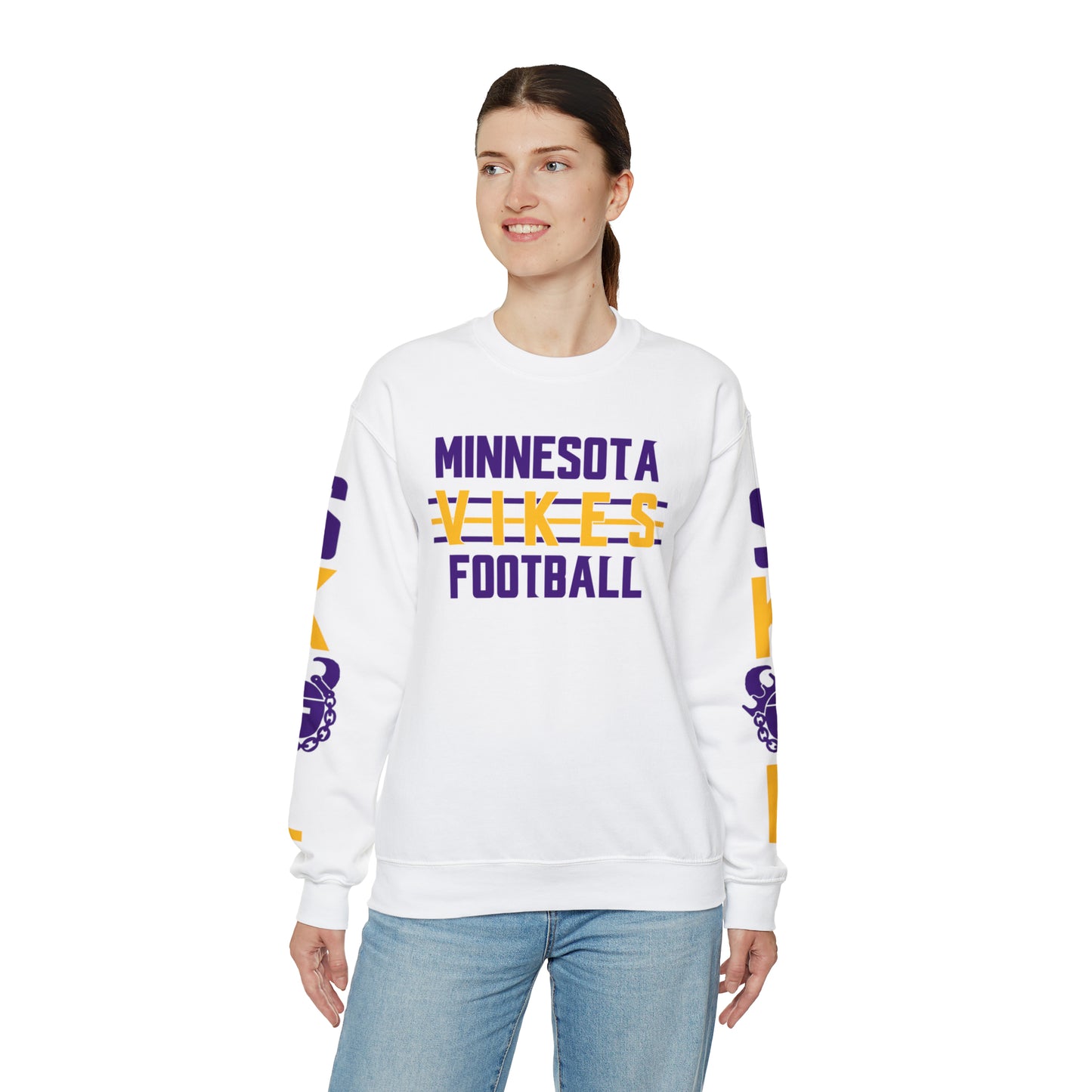Unisex Heavy Blend™ Crewneck - Vikes Football + The Original (Sleeves)
