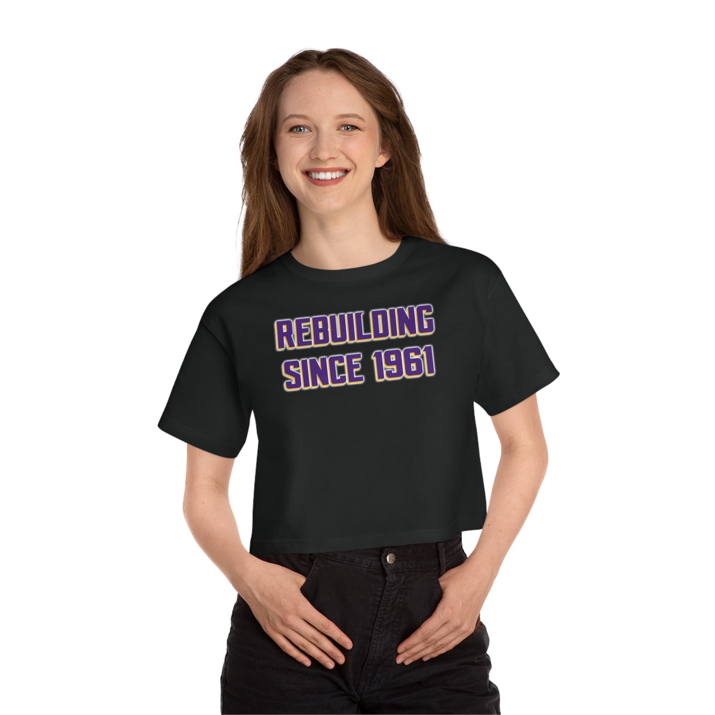 Women's Champion Heritage Cropped Top - Rebuilding Since 1961
