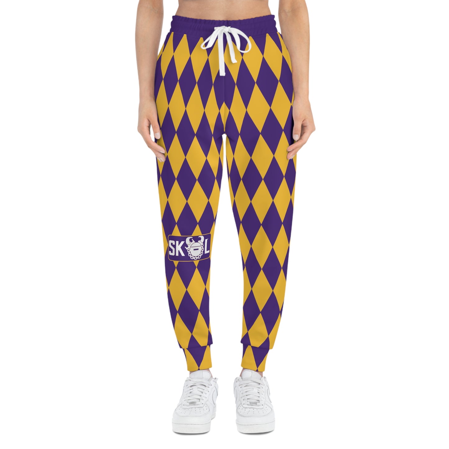 Unisex Athletic Joggers - Purple/Gold Diamonds
