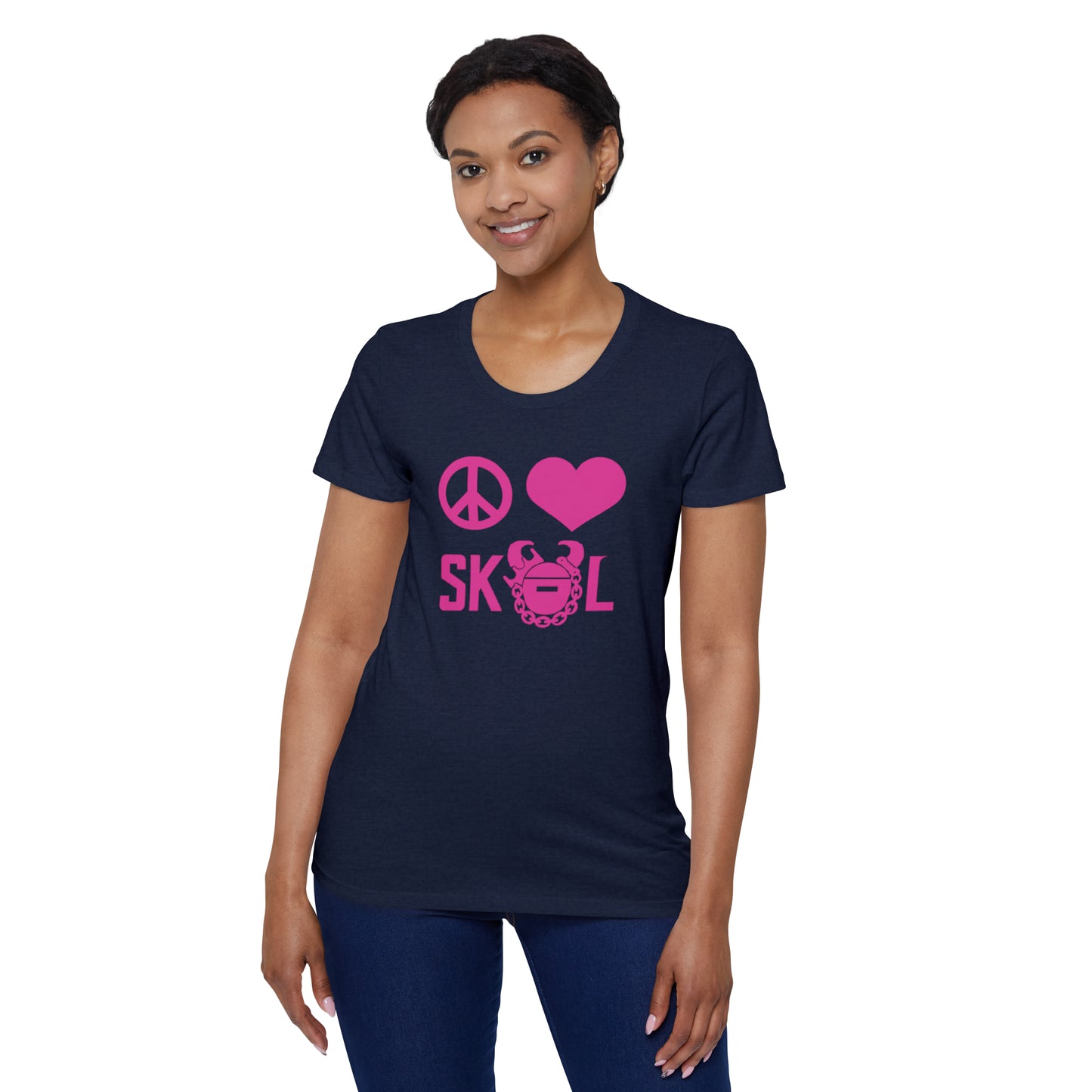 Women's Organic T - Peace & Love
