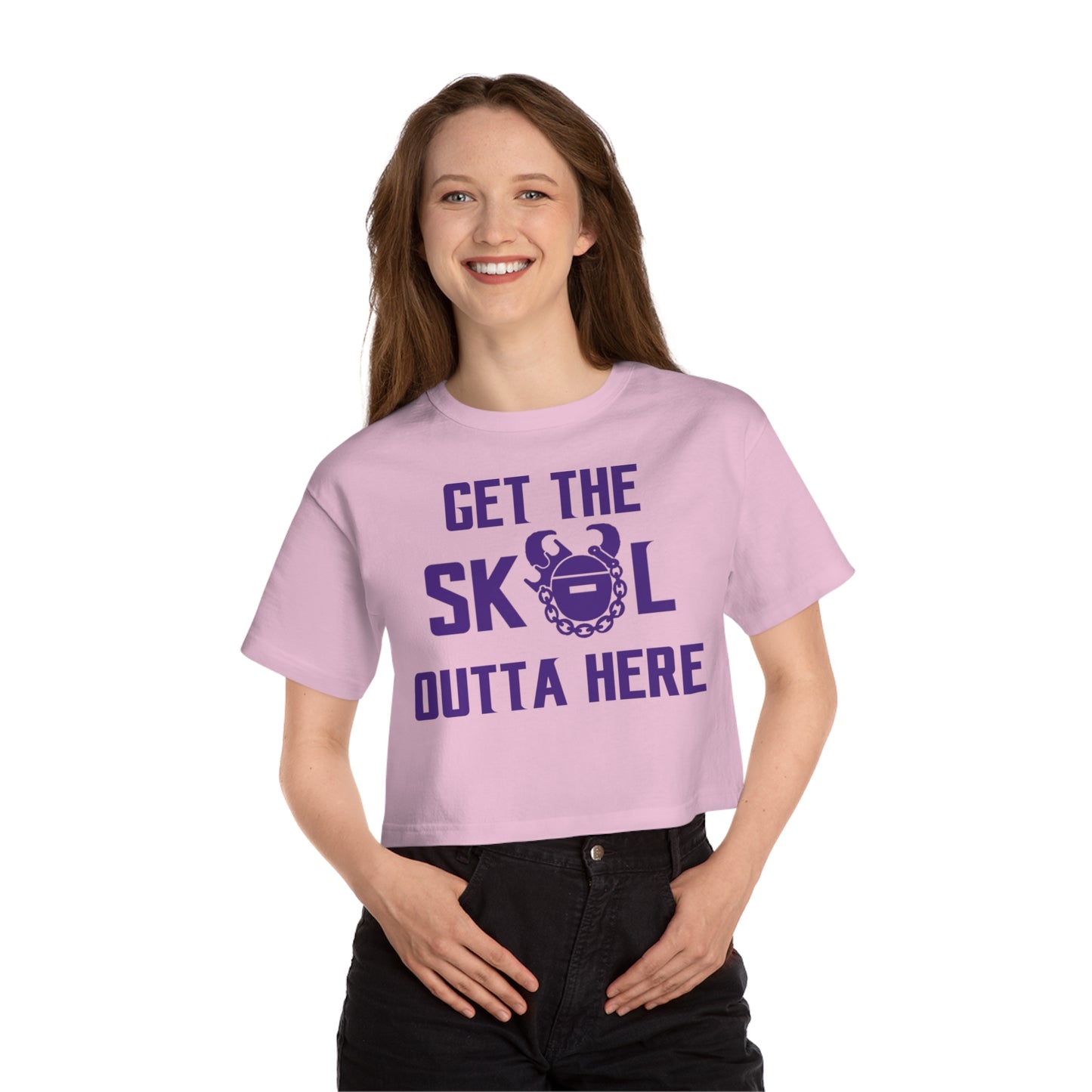 Women's Champion Heritage Cropped Top - Get OUTTA Here