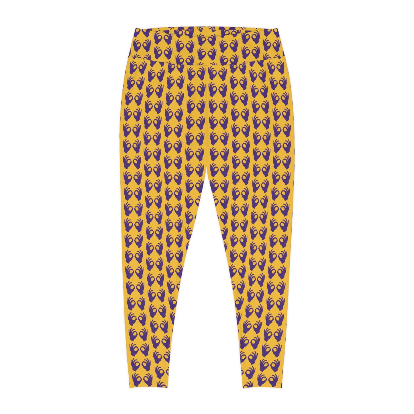Plus Size Leggings - Gold/Purple Griddy