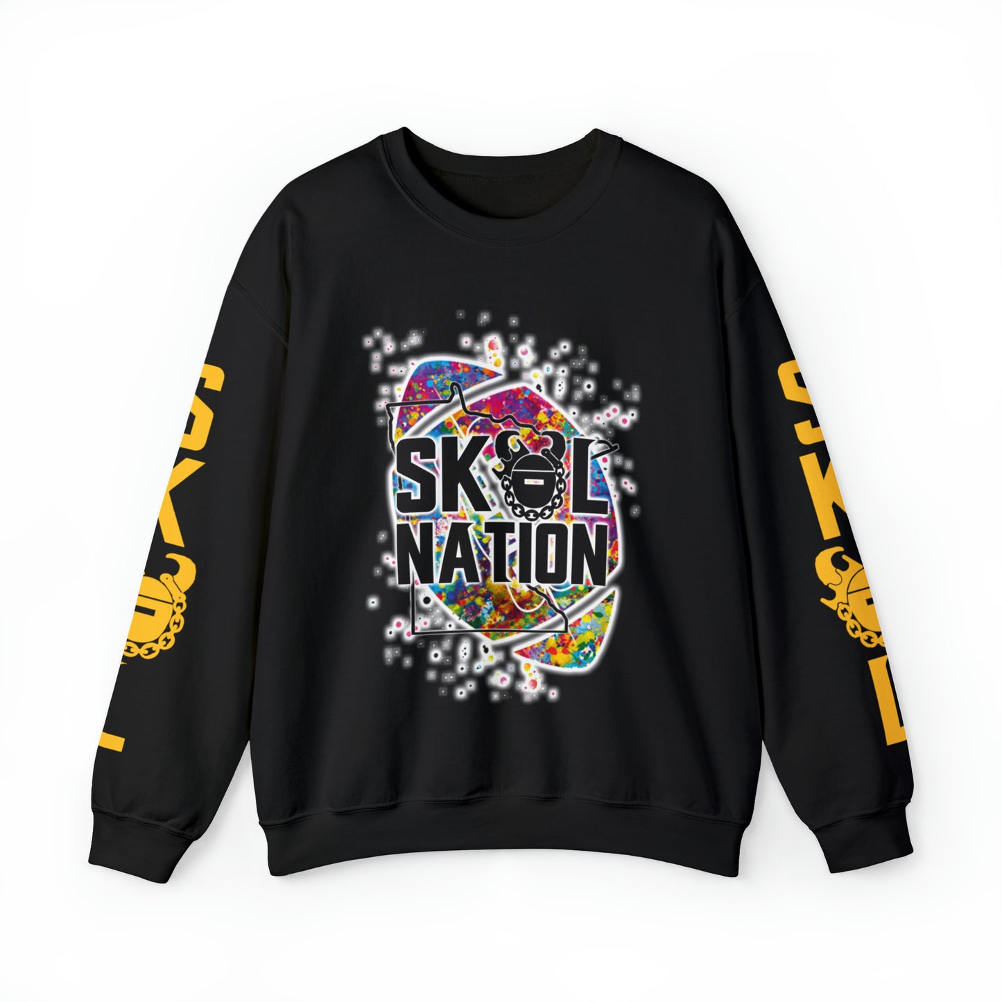 Unisex Heavy Blend™ Crewneck - MN Nation (Color Blast) + Game Day Helmet (Sleeves)