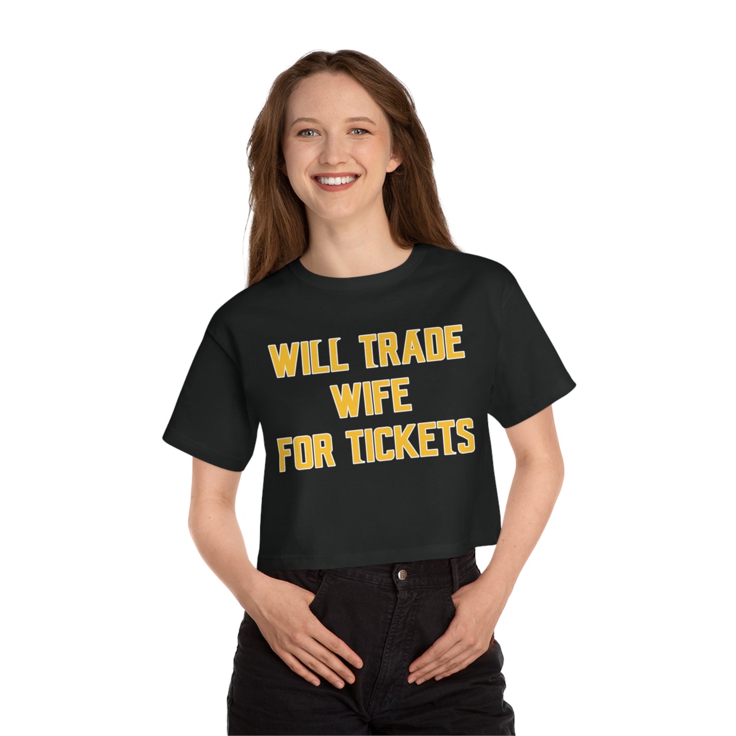 Women's Champion Heritage Cropped Top - Wife for Tickets