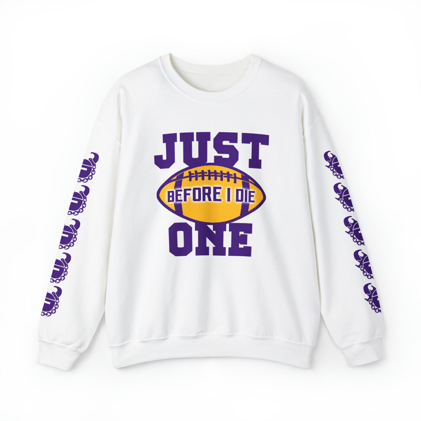 Unisex Heavy Blend™ Crewneck - Just ONE + Game Day Helmet (Sleeves)