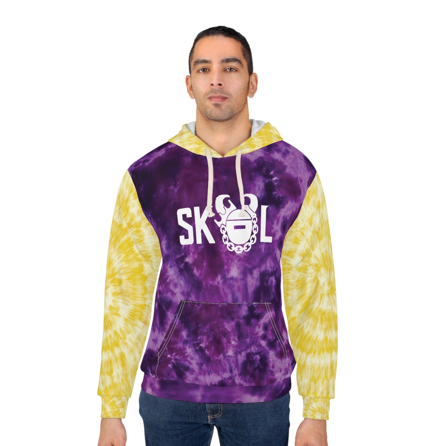 Unisex Pullover Hoodie - Purple/Gold Tie-Dye - The Original