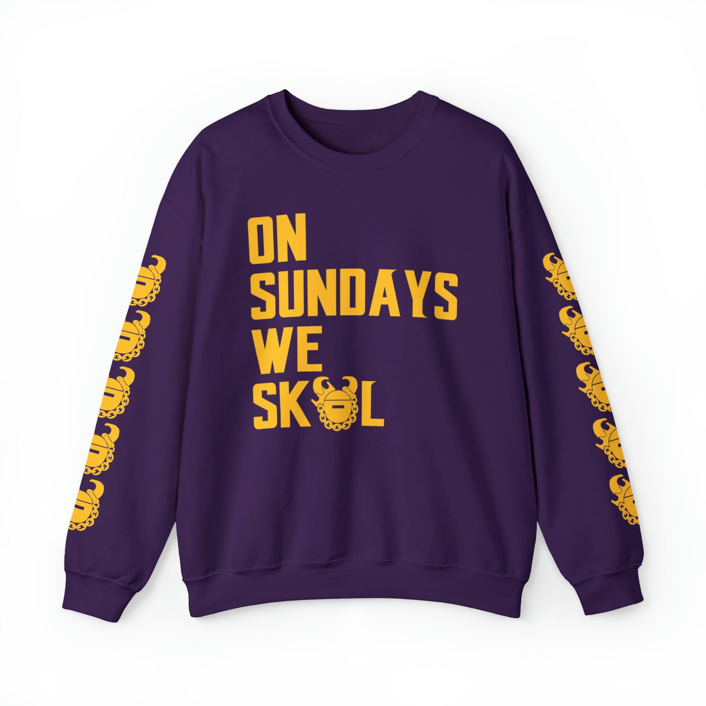 Unisex Heavy Blend™ Crewneck - On Sundays + Game Day Helmet (Sleeves)