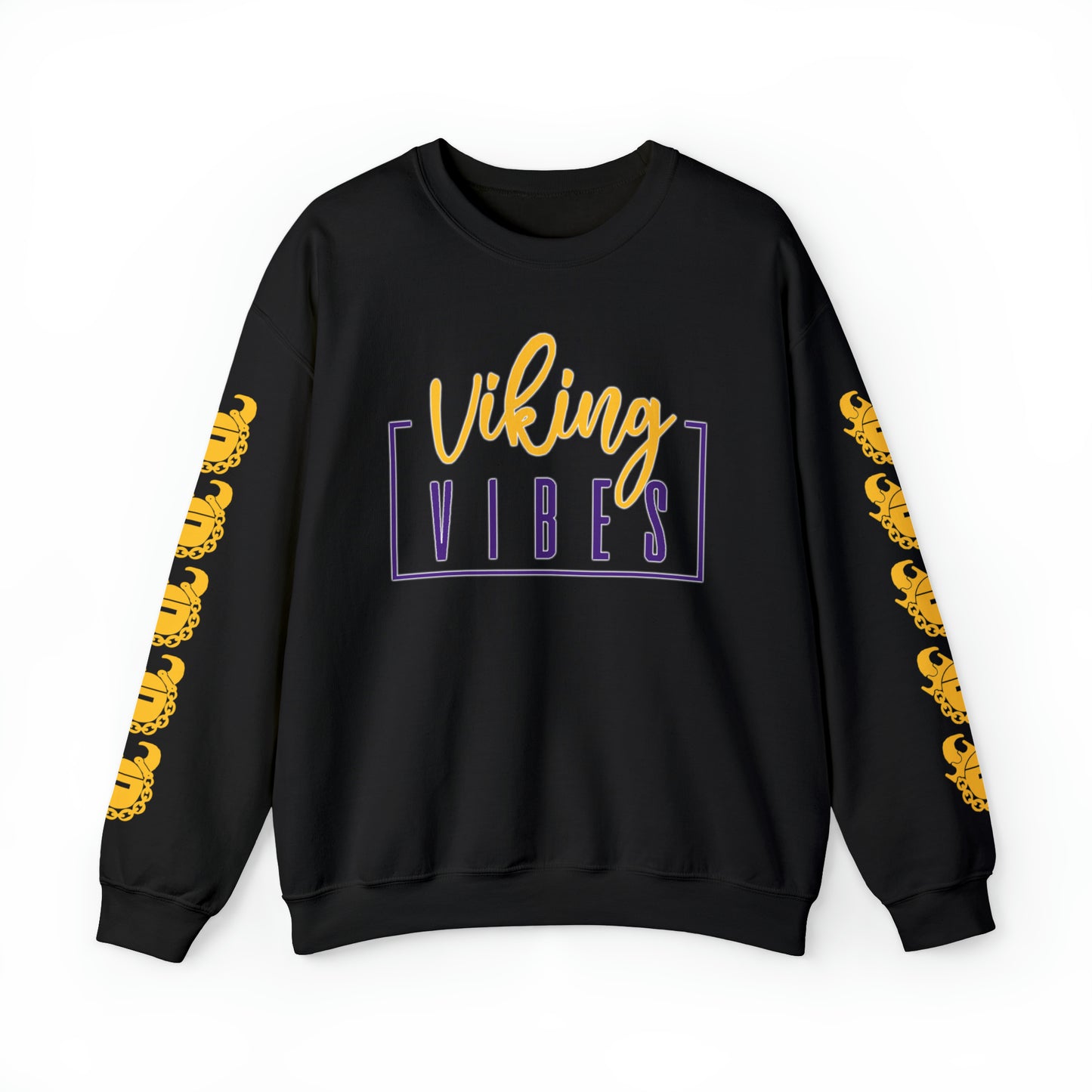 Unisex Heavy Blend™ Crewneck - Vibes + Game Day Helmet (Sleeves)