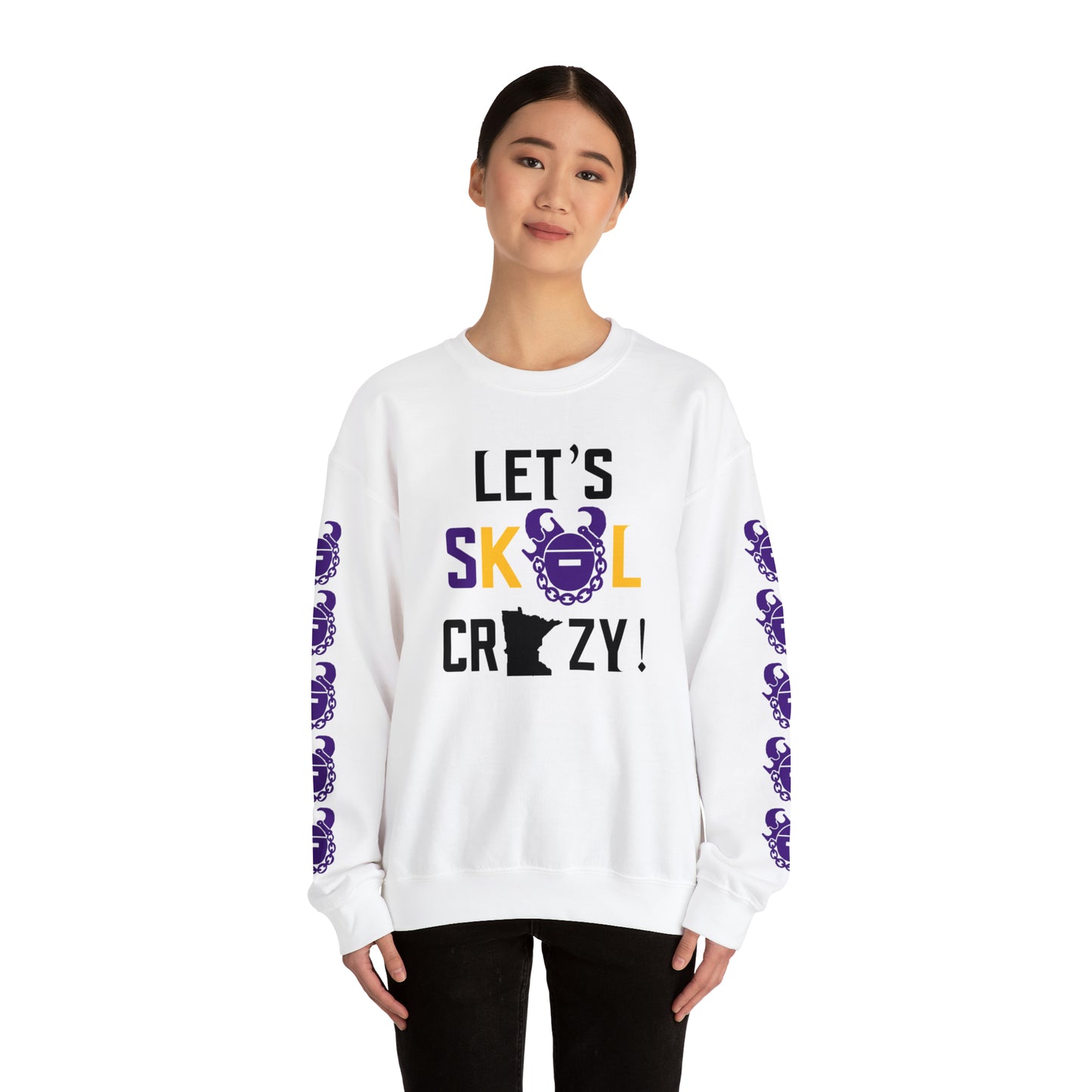 Unisex Heavy Blend™ Crewneck - Let's go Crazy! + Game Day Helmet (Sleeves)