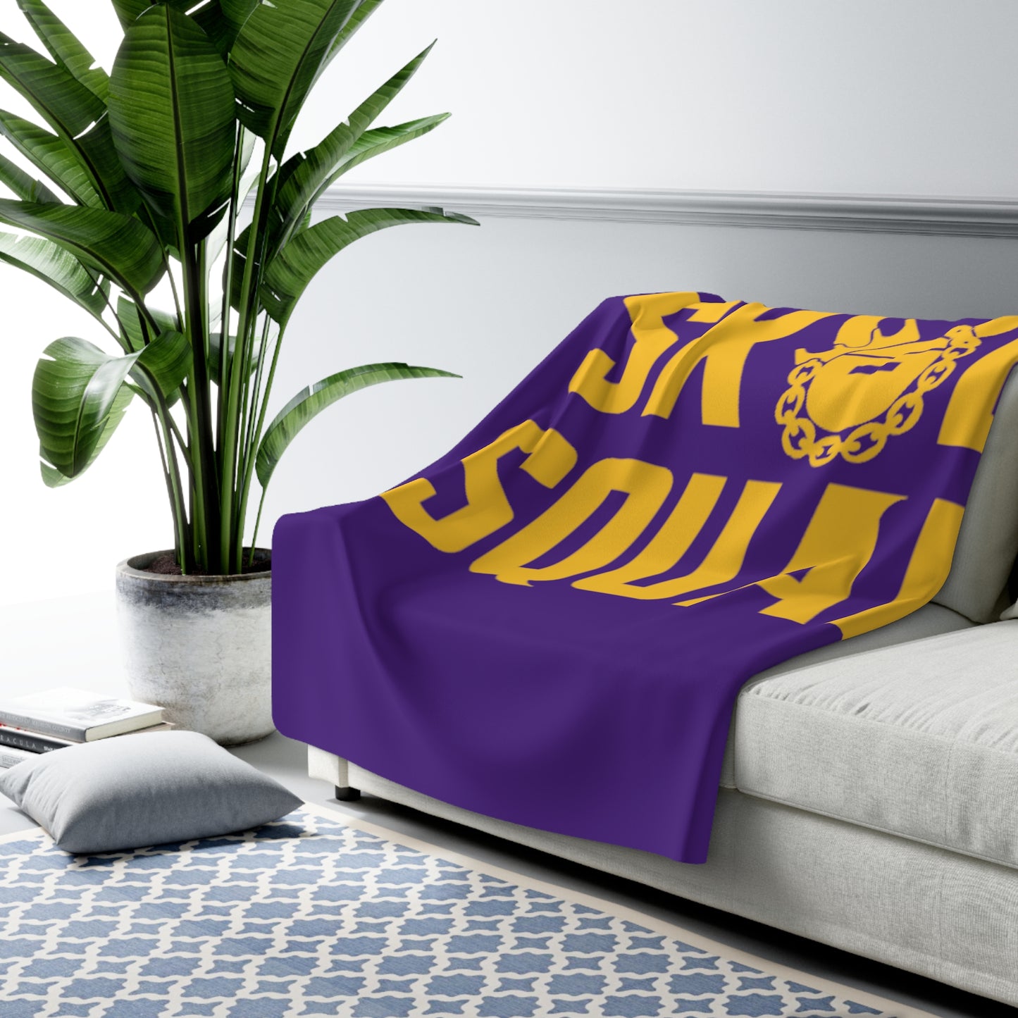 Sherpa Fleece Blanket - Purple/Gold - SQUAD