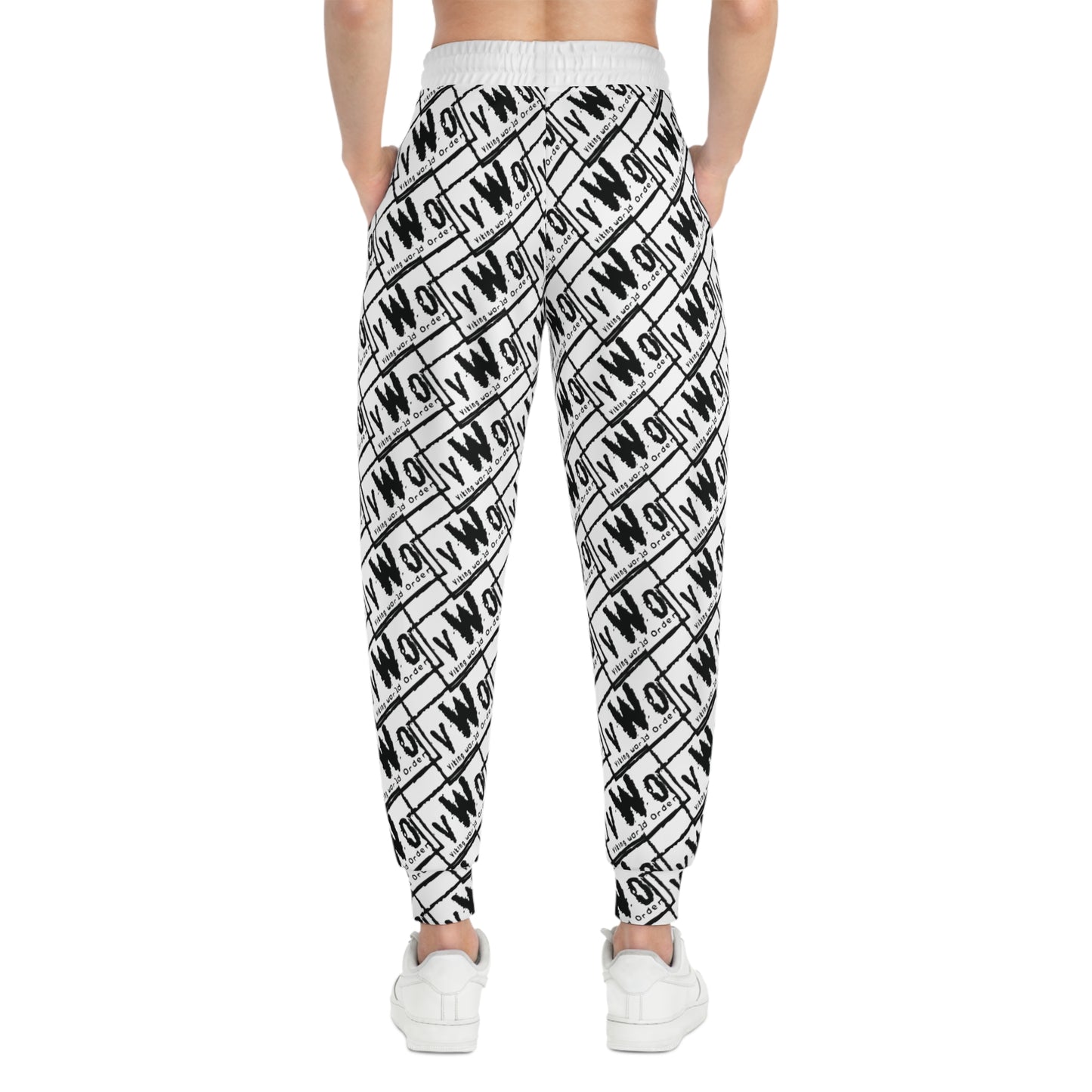 Unisex Athletic Joggers - White/Black - VWO (Framed)