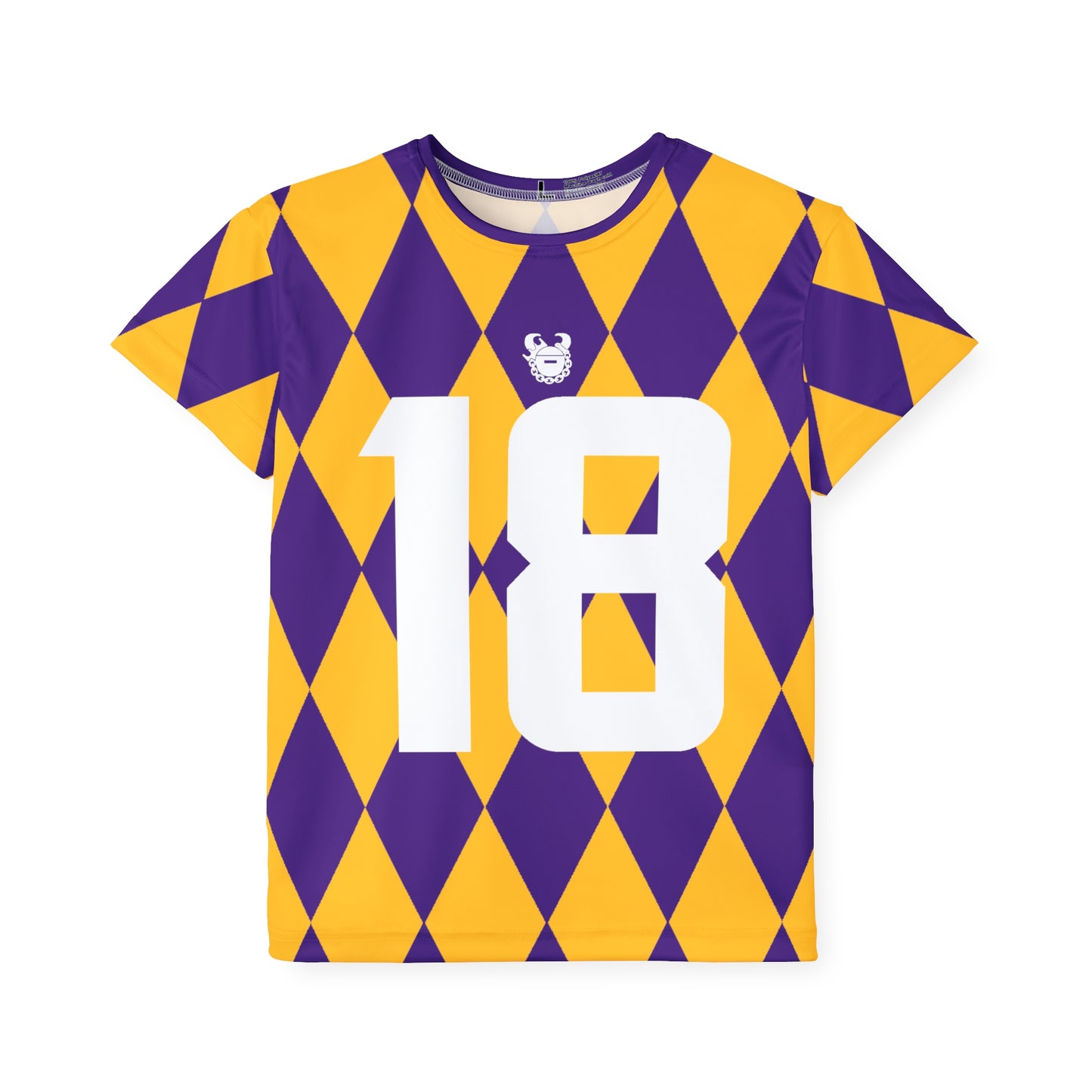 Kids Sports Jersey (Purple/Gold Diamonds) - Jersey #18