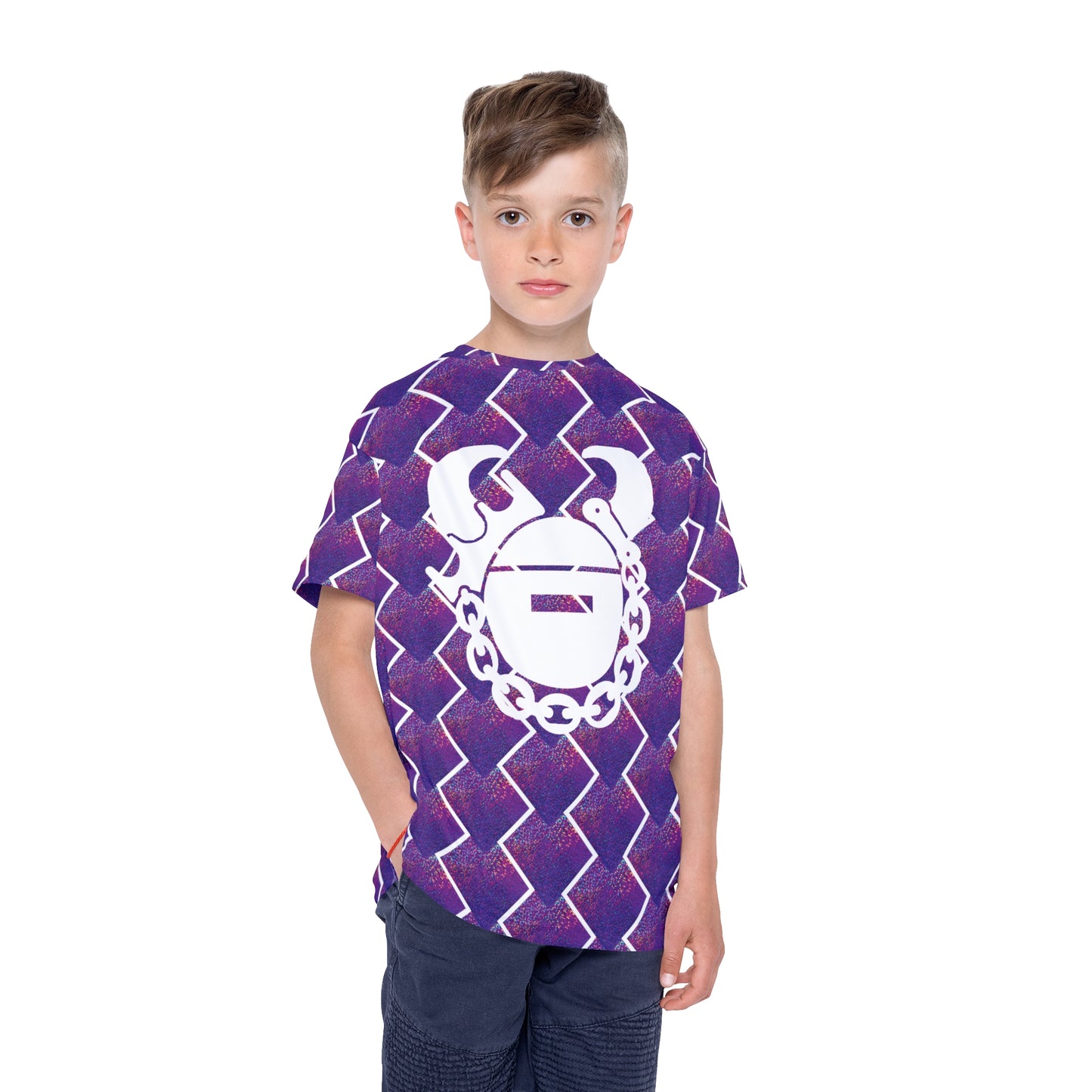 Kids Sports Jersey - Purple Sparkle - Game Day Helmet