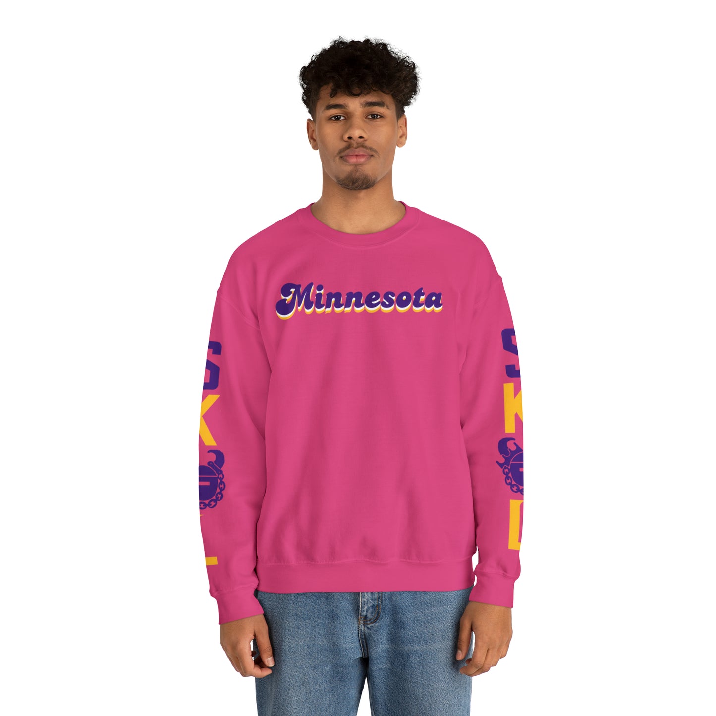 Unisex Heavy Blend™ Crewneck - Minnesota (Retro) + The Original (Sleeves)
