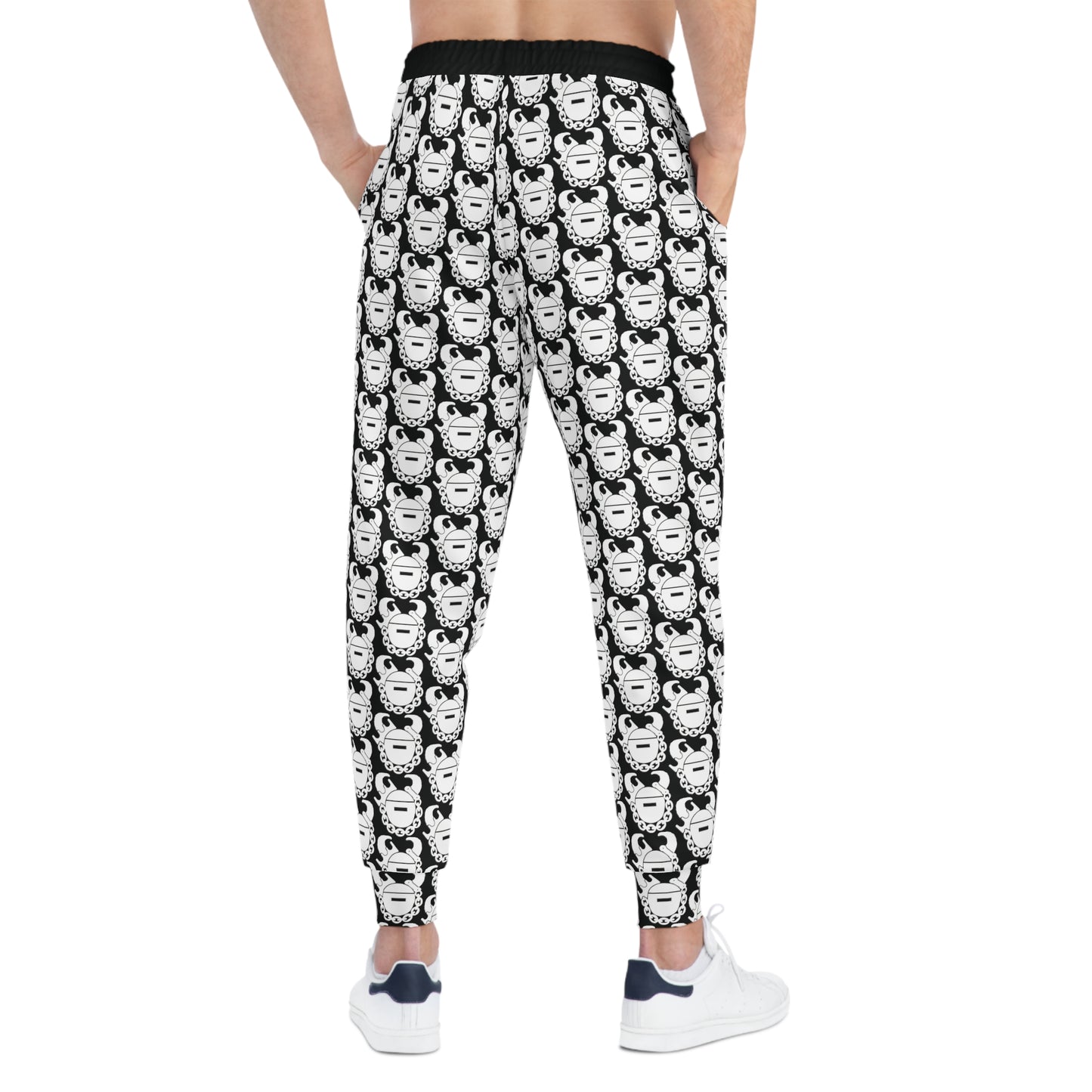 Unisex Athletic Joggers - Black/White Helmets