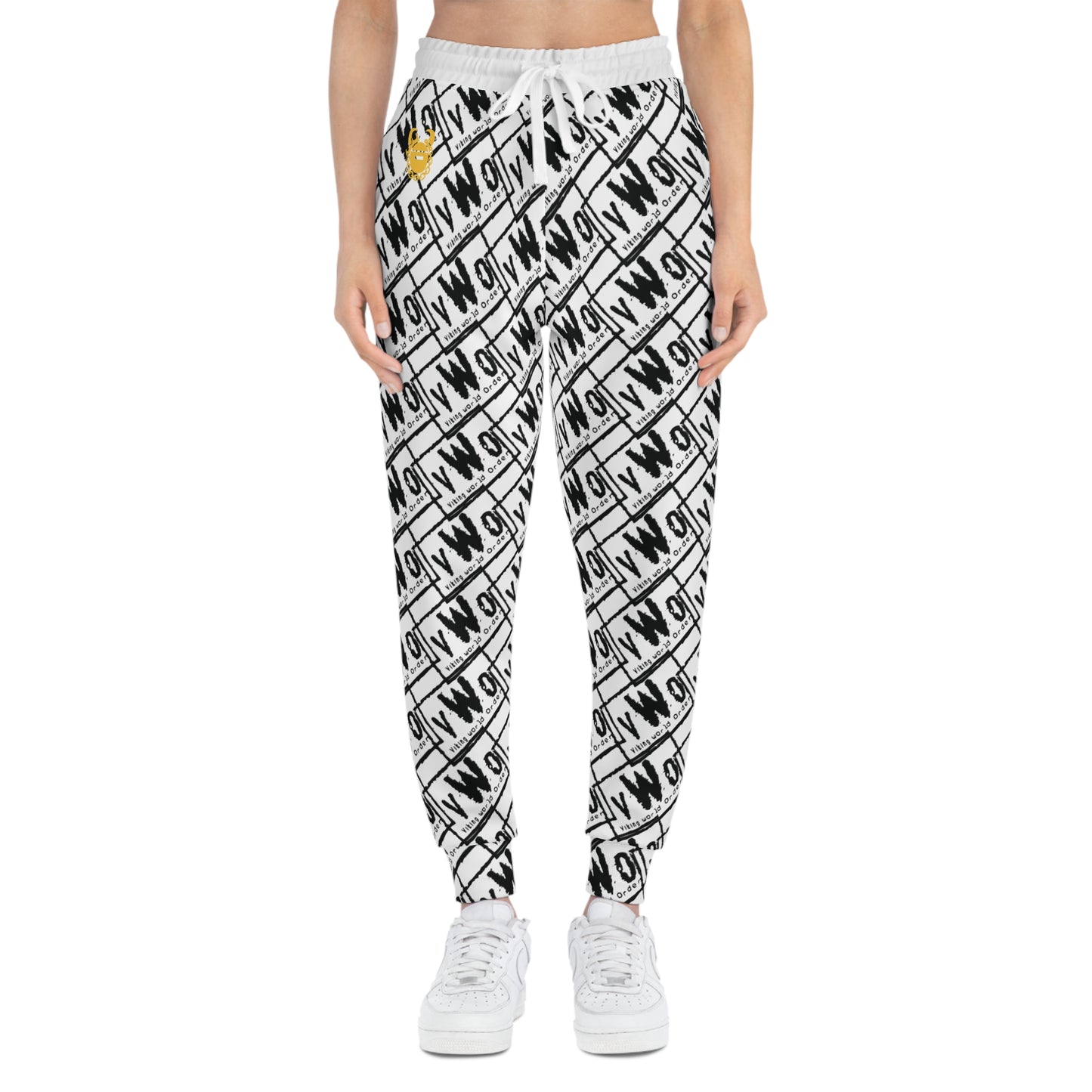Unisex Athletic Joggers - White/Black - VWO (Framed)