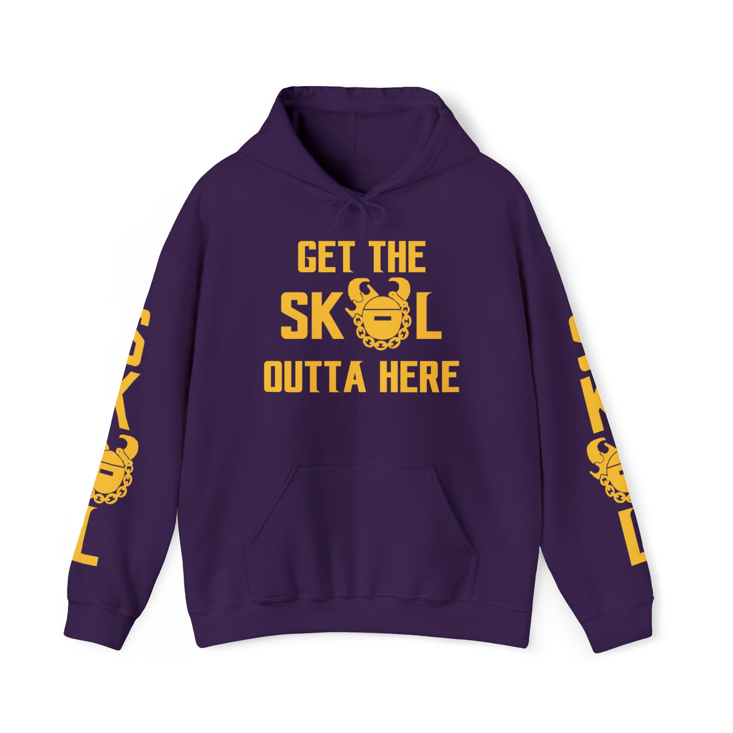 Unisex Heavy Blend™ Hooded Sweatshirt - Get OUTTA Here + Original (Sleeves)
