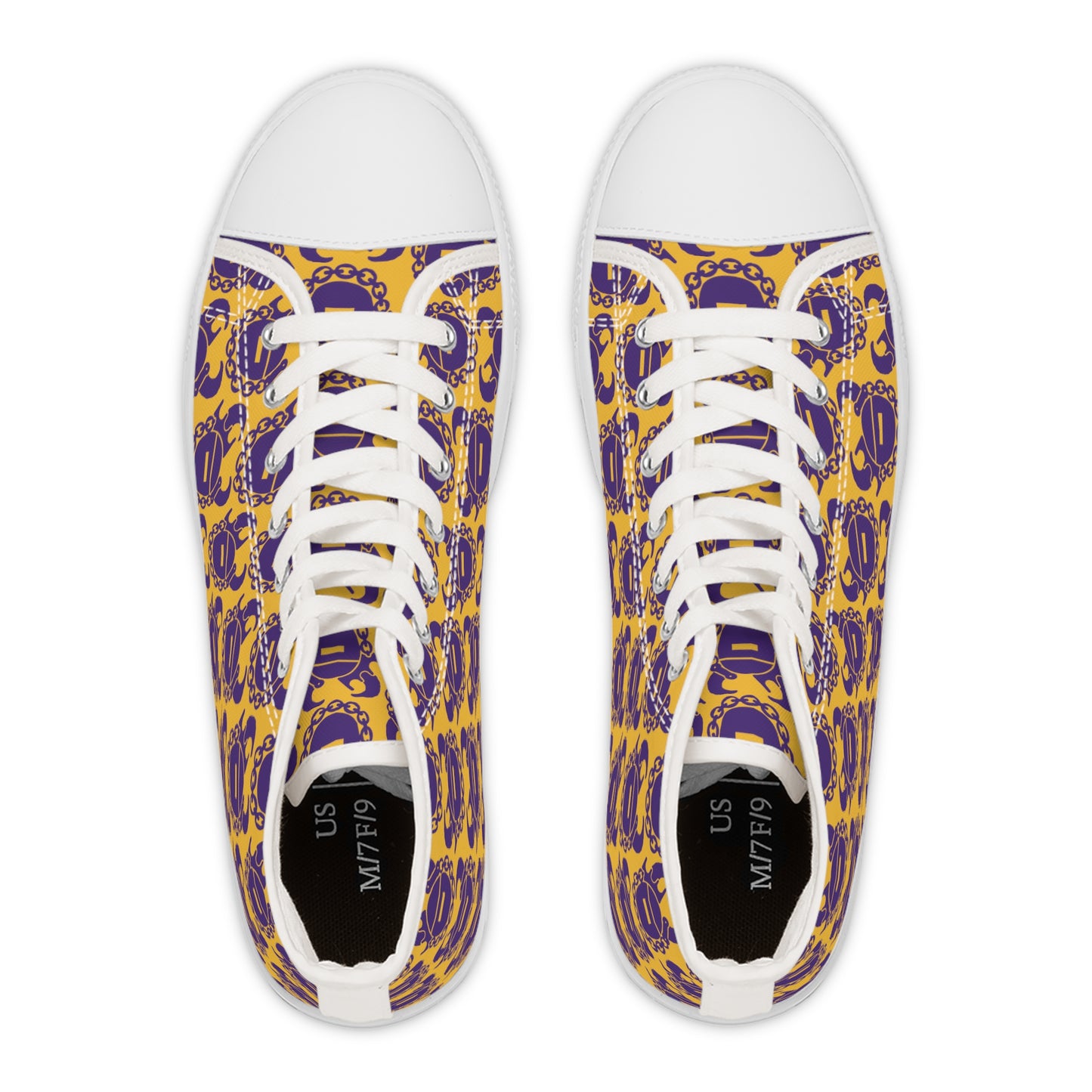 Women's High Top Sneakers - Gold/Purple Helmets