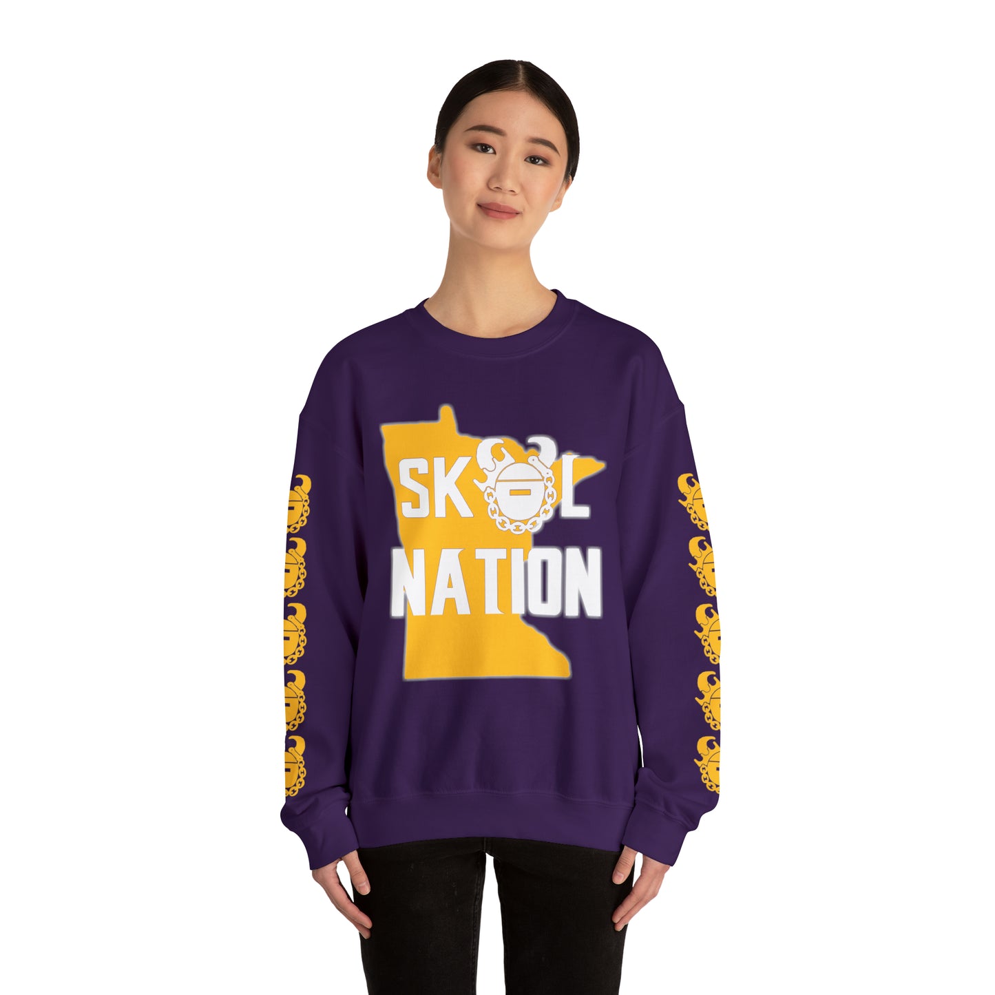 Unisex Heavy Blend™ Crewneck - MN Nation + Game Day Helmet (Sleeves)