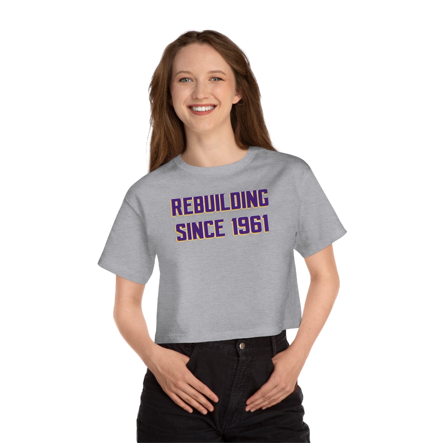 Women's Champion Heritage Cropped Top - Rebuilding Since 1961