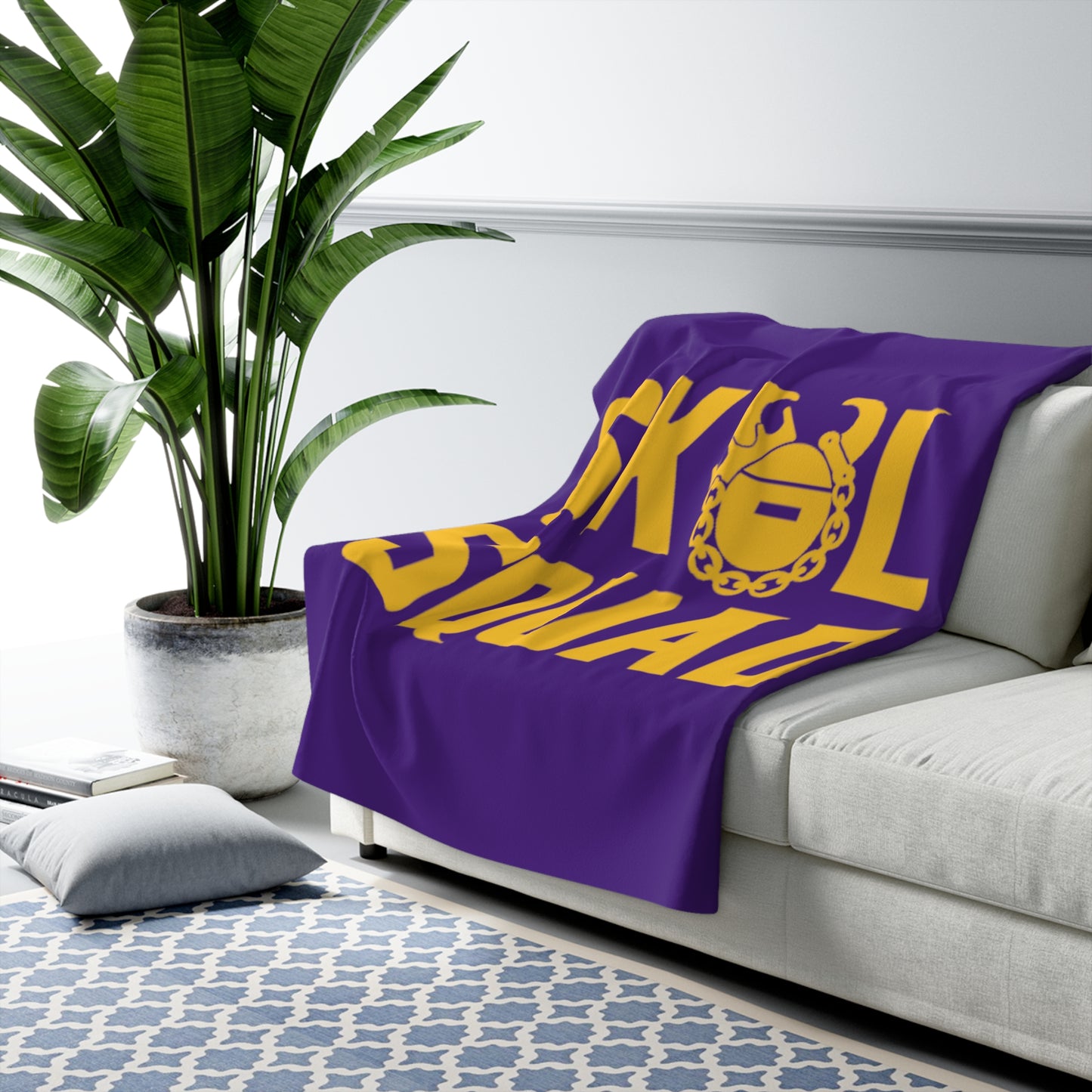 Sherpa Fleece Blanket - Purple/Gold - SQUAD
